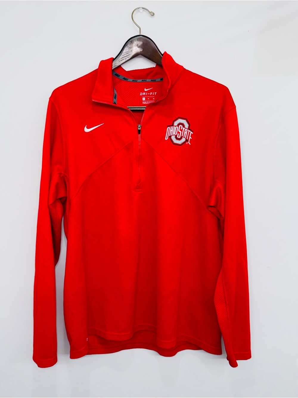 Ohio State Buckeyes Nike Jacket Mens XL Red Dri Fit 1/4 Zip Pullover NCAA R1